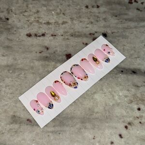 Elegant Pink Embellished Press-On Nails